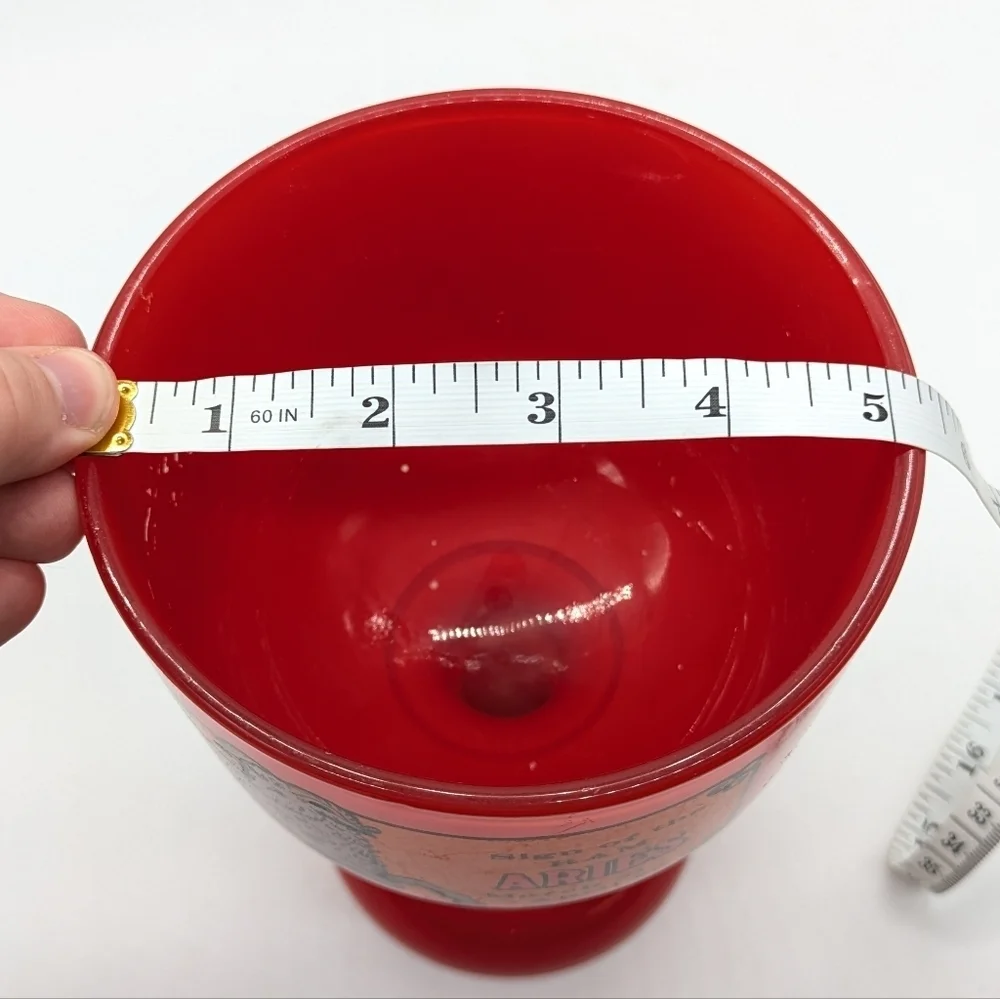 Vintage 70s Indiana Glass Red Orange Aries Zodiac Goblet
